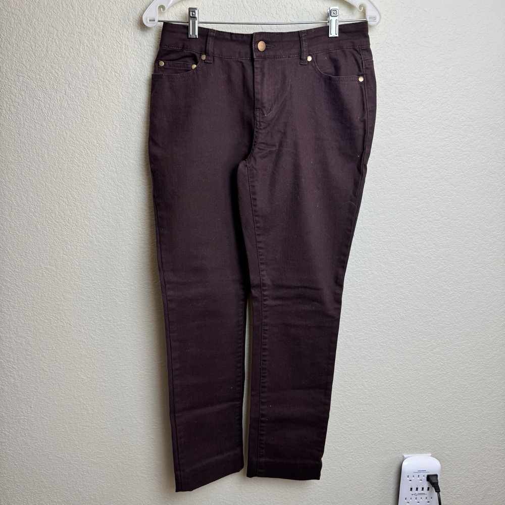 My Favorite‎ Things Colleen Lopez Women's Brown Jeans Size S Stretch Hemmed